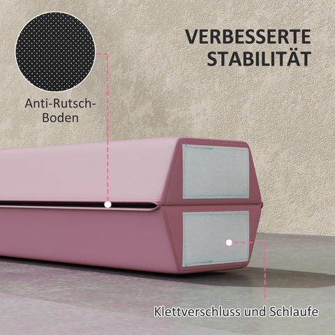 Rootz 2.4m Foldable Balance Beam - Training Beam - Gymnastics Beam - Non-Slip Surface - 236cm x 10/15cm x 6.5cm