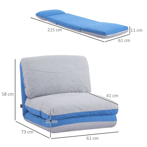 Rootz Floor Chair - Folding Guest Mattress - Convertible Chair - Adjustable Backrest - High Density Foam - 61L x 73W x 58H cm
