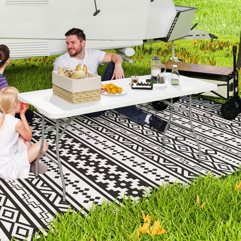 Rootz Folding Camping Table - Foldable Picnic Table - Portable Outdoors Table - Durable Design - 180cm x 74cm x 74cm