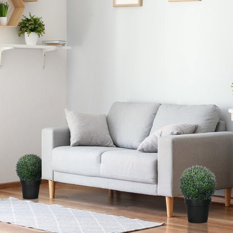 Rootz Artificial Plant Set - Faux Lavender Bushes - UV Resistant Greenery - Indoor/Outdoor Decor - 42cm Diameter