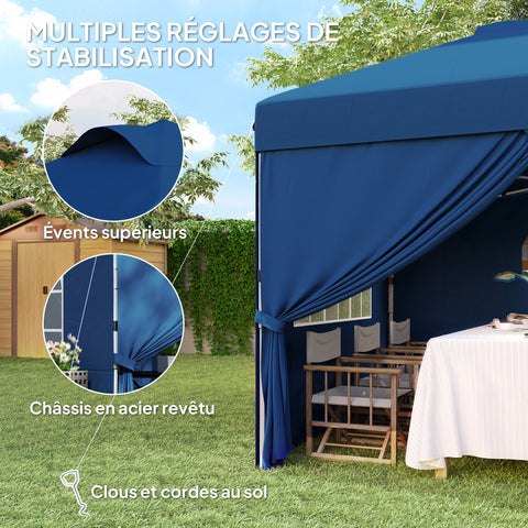 Rootz Pop-Up Foldable Party Tent - Event Tent - Gazebo Canopy - UV30+ Protection - 297cm x 297cm x 284cm