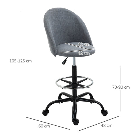 Rootz Height-Adjustable Desk Chair - Office Chair - Rotatable Desk Seat - Optimal Comfort - 48L x 60B x 105-125H cm