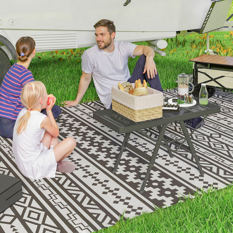 Rootz Adjustable Camping Table - Folding Picnic Table - Portable BBQ Table - Rust Resistant - 90cm x 40.5cm x 48/58cm