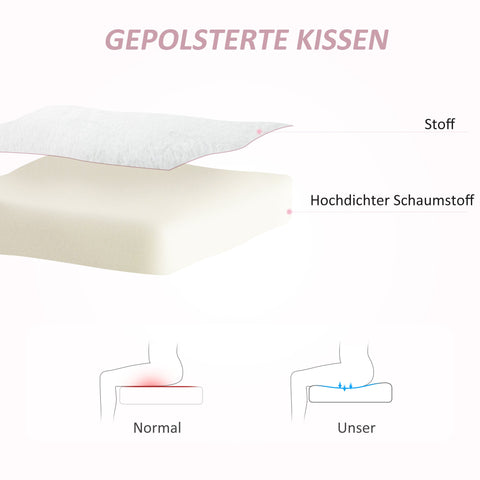 Rootz Upholstered Chair with Rabbit Ears - Rollable Desk Chair - Rotatable Office Chair - Synthetic Fur - 45cm x 52cm x 82-90cm