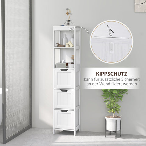 Rootz Bathroom Cabinet - Storage Shelf - Organizer - Water-Repellent MDF - 30cm x 30cm x 142.4cm - Maximize Space & Minimize Disorder