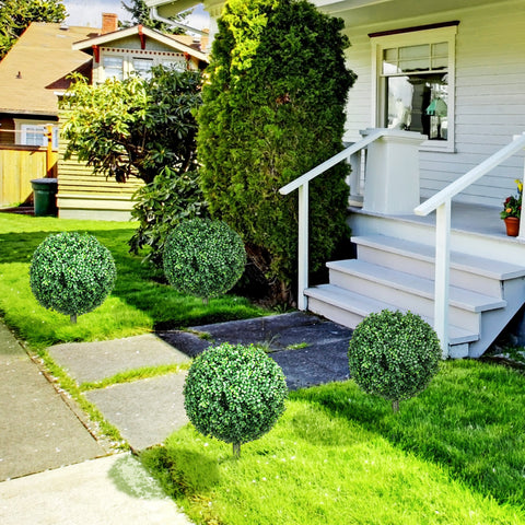 Rootz Set of 2 Artificial Boxwood - Realistic - Weatherproof - Easy Care - 40cm x 70cm