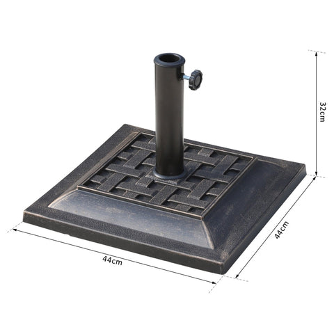 Rootz Umbrella Stand Parasol Base - Secure Parasol Holder - Stable Umbrella Stand - Stylish Outdoor Base - 44cm x 44cm x 33cm - Polyester Resin
