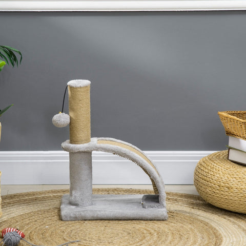 Rootz Cat Scratching Post - Cat Tree Pole - Scratching Board - Jute Post - Furniture Protector - 34cm x 24cm x 43cm