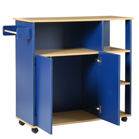 Rootz Kitchen Cart - Modern Kitchen Trolley - Rolling Island - High Quality MDF - 105L x 38W x 89.5H cm - Flexible Mobility & Stylish Storage