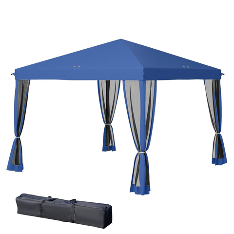 Rootz Pop-Up Barnum Tonnelle - Foldable Colonial Style - Gazebo Pavilion - Mosquito Protection - 2.95m x 2.95m x 2.60m