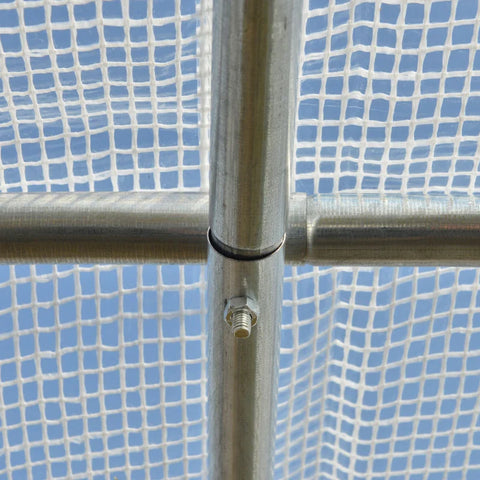 Rootz Foil Greenhouse - 6 Roll Up Windows - Zip Door - UV-resistant - Stainless Steel Frame - White - 2.95 x 2 x 2m