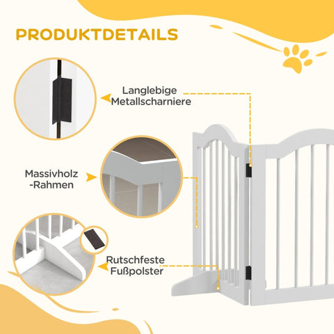 Rootz Dog Barrier - Wooden Pet Gate - Room Divider - Solid Wood and MDF - Adjustable Panels - Space-Saving - 254.5cm x 29.5cm x 61cm
