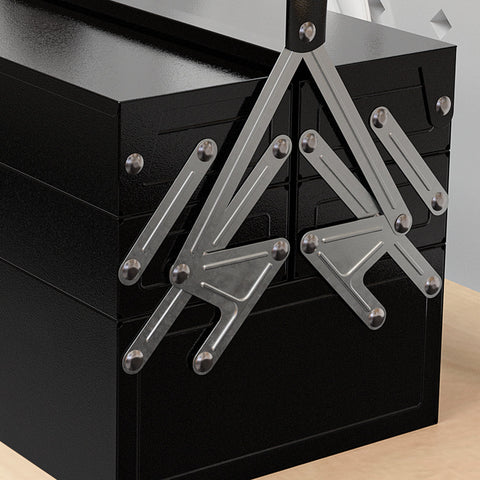 Rootz Tool Box - Tool Case - Storage Organizer - Rust Resistant - 56L x 20B x 41H cm - Steel Construction