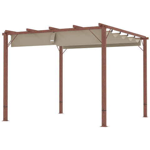 Rootz 3x3 m Garden Pergola - Terrace Canopy - Patio Cover - UPF30+ Sun Protection - Aluminum Frame - 299x296x232 cm