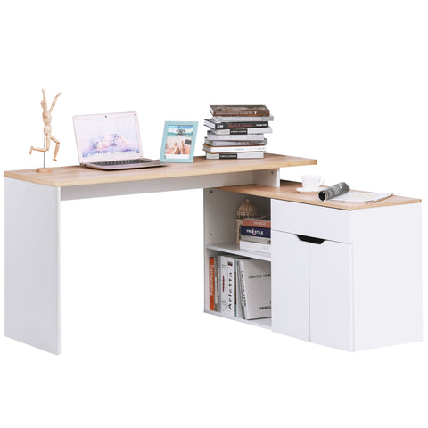 Rootz Multifunctional Computer Desk - Office Table - Workstation - Ample Storage Space - 140cm x 117cm x 76cm