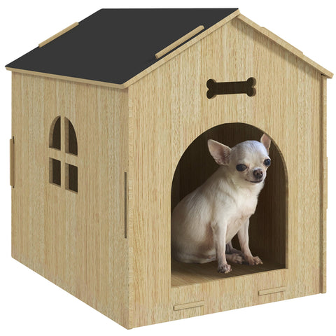 Rootz Dog House Niche - Pet Connector - Animal Retreat - Easy to Clean - 44cm x 57cm x 58cm Brown and Black