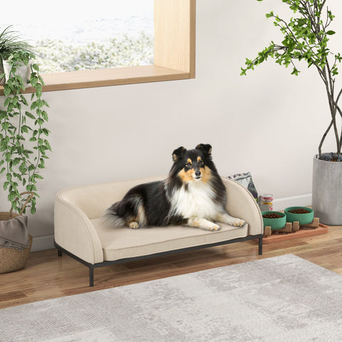 Rootz Dogofa - Pet Sofa - Dog Couch - Removable Cover - Steel Legs - 101.5cm x 62cm x 34.5cm - Ideal Comfort and Style for Dogs