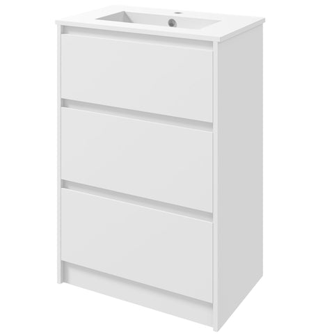 Rootz Bathroom Cabinet - Vanity Unit - White - 2 Drawers - Space-Saving Design - 61cm x 37cm x 88cm