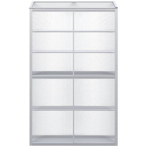 Rootz Greenhouse - Plant Shelter - Garden Conservatory - Extend Growth Period - Protect from Insects and Frost - Adjustable Shelves - 100L x 33W x 162/171H cm - Aluminum Alloy and Polycarbonate