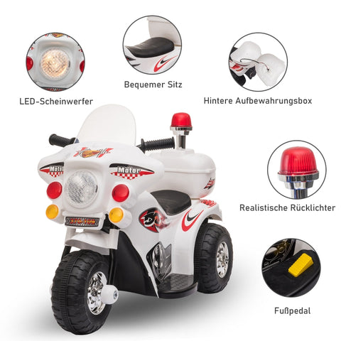 Rootz elektrische kindermotorfiets - rijspeelgoed - elektrische kinderfiets - comfortabele stoel - realistische verlichting - ingebouwde muziek - 80 cm x 35 cm x 52 cm - PP en staal