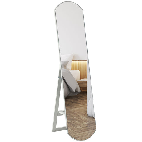 Rootz Complete Sheet Mirror - Full Body Mirror - Wall Mount Mirror - Secure Frosted Glass - 35x150 cm with Shelf, Ideal for Bathrooms & Bedrooms