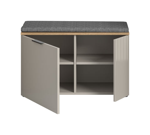 Rootz Brown, Grey Bench Set - Bathroom Seat - Entryway Storage - High Load Capacity 90kg - 80x48x36cm