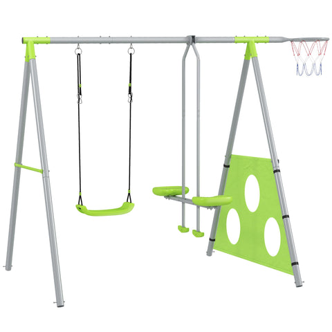 Rootz Children's Outdoor Skelset - Kids Swings - Playground Set - Weather-Resistant - 215cm x 180cm x 182cm