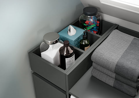 Rootz Add-On Shelf - Storage Solution - Organizer - Easy-Care Surface - 29x101x60 cm Grey Imitation