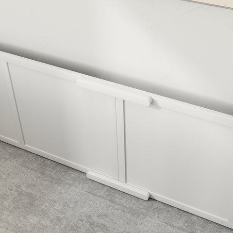 Rootz Dog Litter Box - Whelping Box - Puppy Run - Adjustable Entrances - Pine & MDF - 196 x 96 x 48 cm - White