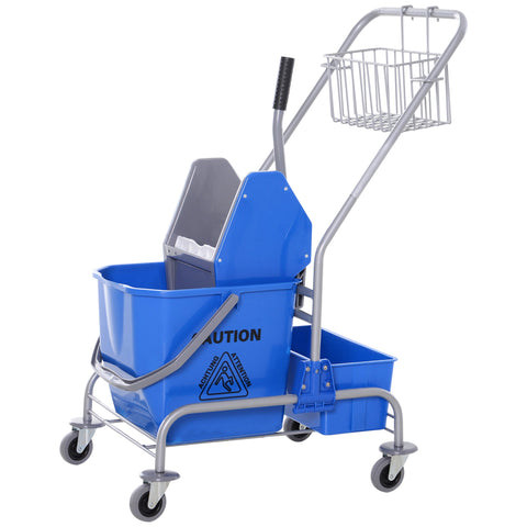 Rootz Cleaning Car - Mop Cart - Utility Trolley - 25L Capacity - Effortless Mobility - 72 x 49.5 x 95 cm
