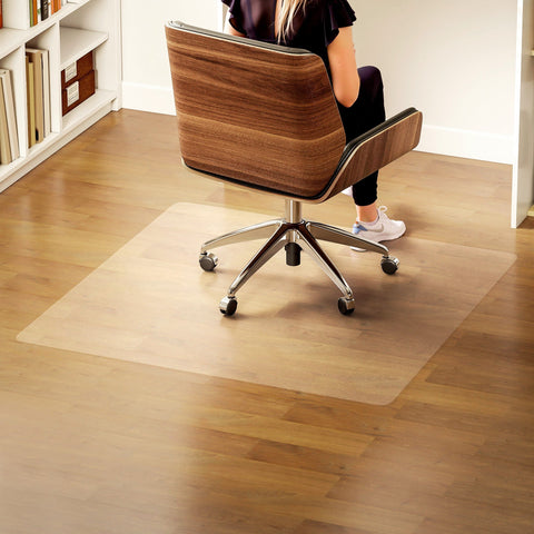Rootz Floor Protection Mat - Chair Mat - Office Floor Protector - Non-Slip - 1.5mm Thick - 120cm x 120cm - Transparent