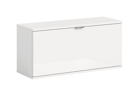 Rootz Bench/Chest of Drawers - Storage Bench - Entryway Chest - High-Gloss White - Easy Installation - 92x42x37cm