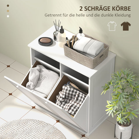 Rootz Washing Cabinet - Laundry Organizer - Sorting Unit - Stylish & Durable MDF - 70 x 38 x 73 cm - White