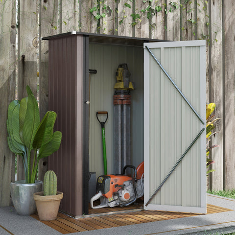 Rootz Garden Pavilion 1.2 m² Storage House - Garden Shed - Tool Shed - Lockable Door - 142cm x 84cm x 189cm