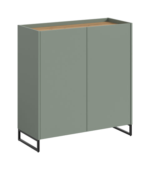 Rootz Shoe Cabinet - Footwear Storage - Shoe Organizer - Quick Assembly - Green and Brown - 97x90x38 cm