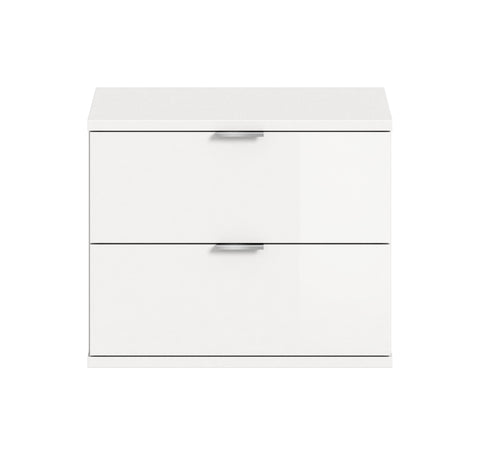 Rootz Bench/Chest of Drawers - Storage Seat - Hallway Furniture - High-Gloss White - 2 Drawers - Easy Care - 52x42x37cm