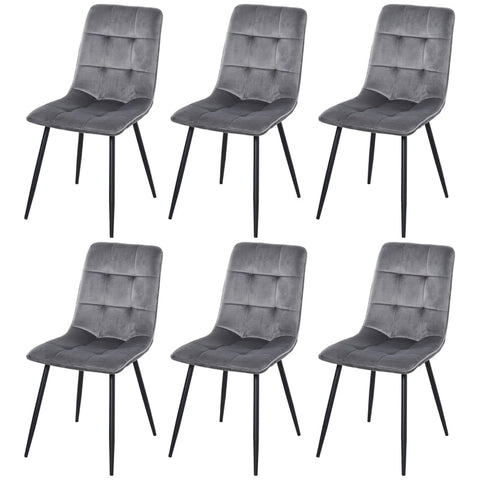 Rootz 6 Piece Dining Chair Set - Dining Room Chairs - Dining Seats - Maximum Comfort - 45W x 63D x 90H cm