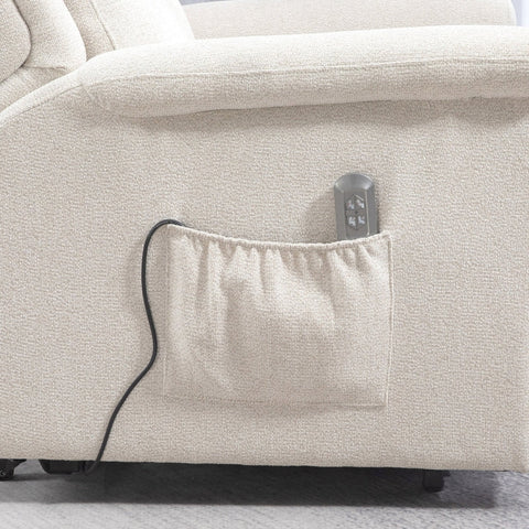 Rootz Risers Chair - Electric Lift Chair - Standing Aid - Push Button - Linen Look Fabric - 92cm x 87cm x 108cm