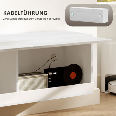 Rootz TV-Hanging Cabinet with LED Lighting - Wall-Mounted TV Cabinet - Floating TV Unit - Stylish Design - 120 x 35 x 40.5 cm