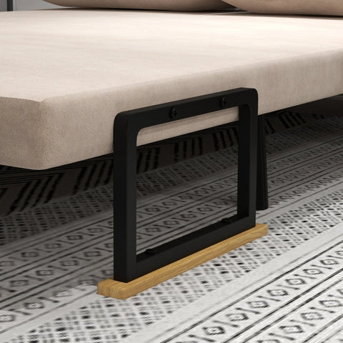 Rootz 2-Seater Velvet Sofa Bed - Convertible Couch - Sleeper Sofa - Adjustable Backrest - Plush Padding - 102cm x 73cm x 81cm (Sofa) / 183cm x 98.5cm x 26cm (Bed)