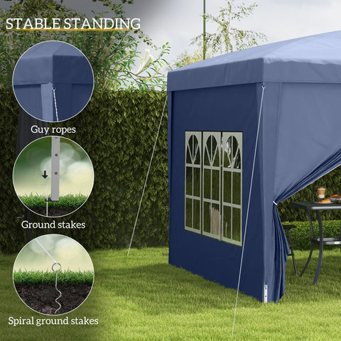 Rootz Pavilion Gazebo - Garden Tent - Pop-Up Shelter - Waterproof & UV Protection - 2.95m x 2.95m x 2.58m - Portable with Carrying Bag