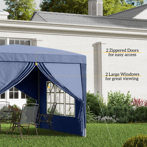 Rootz Pavilion Gazebo - Garden Tent - Pop-Up Shelter - Waterproof & UV Protection - 2.95m x 2.95m x 2.58m - Portable with Carrying Bag