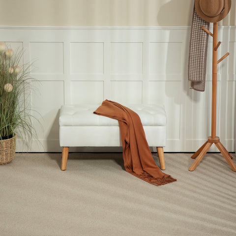 Rootz Upholstered Bench with Storage - Velvet-Like Cover - Bedroom Bench - Comfortable Seating - 80 x 35 x 40 cm