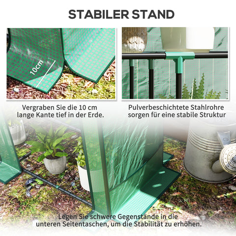 Rootz Mini-Greenhouse with Shelf - Portable Plant House - Tomato Shelter - UV-Resistant Cover - 144 x 48 x 152 cm