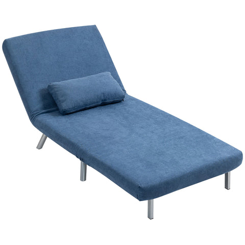 Rootz Upholstery Armchair Bed - Sleeping Armchair - Guest Bed - Breathable Fabric - 80cm x 75cm x 83cm - Blue