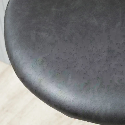 Rootz Bar Stools - Set of 2 - Leather Look - Height Adjustable Footrest - Metal Frame - Faux Leather - Gray - 44 x 49 x 90-110 cm