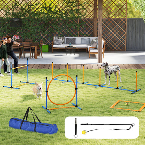 Rootz 7-Part Agility Equipment Set for Dogs - Training Course - Fitness Games - Transport Bag - Jump Hurdles 93cm x 72cm x 92cm