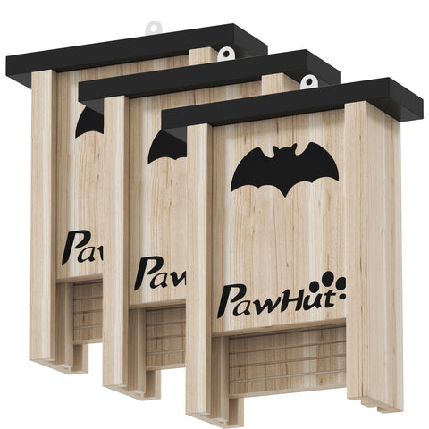 Rootz 3-Set Bat Box - Bat House - Bat Habitat - Waterproof Coating - 18cm x 6cm x 22.5cm