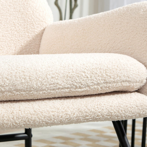 Rootz Rocking Chair - Recliner - Lounge Chair - 10cm Plush Comfort - 66cm x 100cm x 93cm - White/Black for Effortless Relaxation