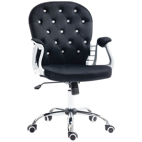 Rootz Modern Office Chair - Velvet Desk Chair - Adjustable Swivel Chair - High-Density Foam - 59.5cm x 60.5cm x 93-103cm